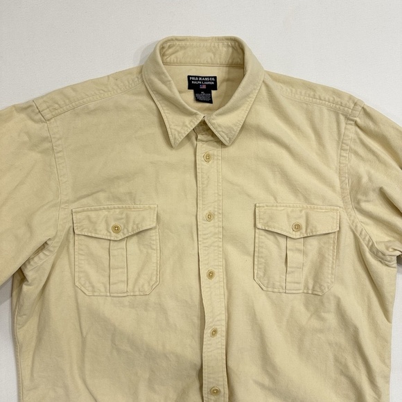 Vintage Ralph Lauren Polo Jeans Company U.S. WILDLIFE PRESERVE Tan Shirt US XL - Picture 2 of 16